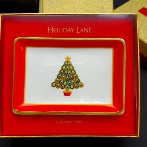 Holiday lane ceramic tray